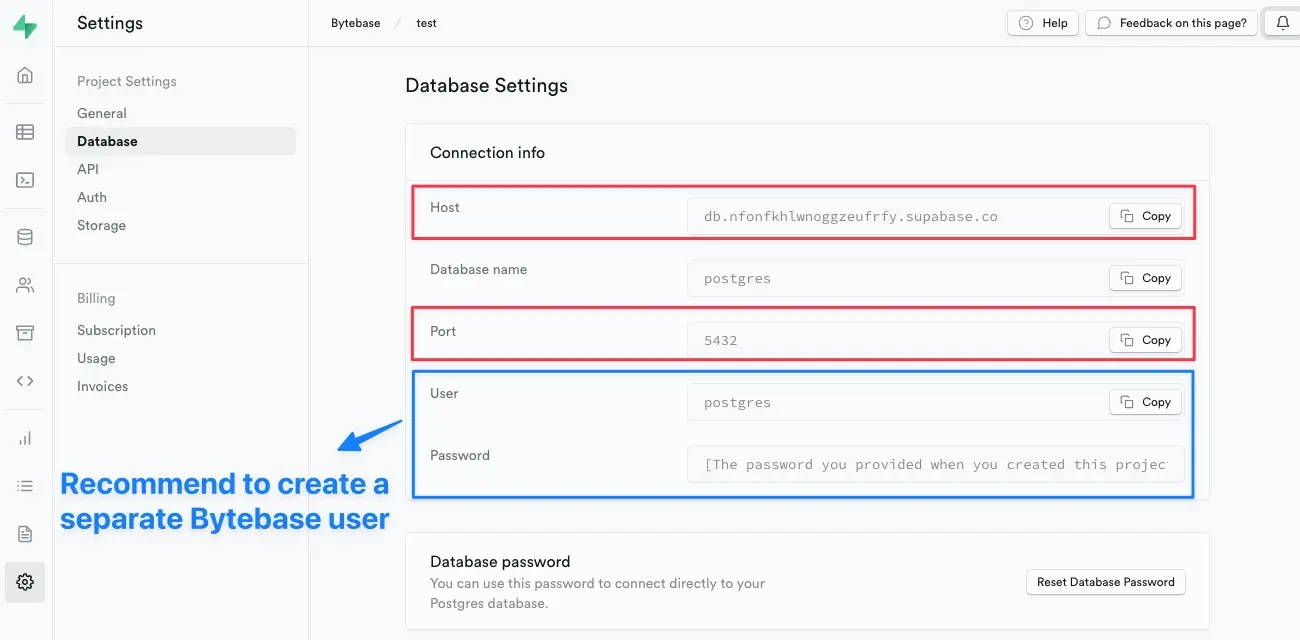 supabase-database-setting