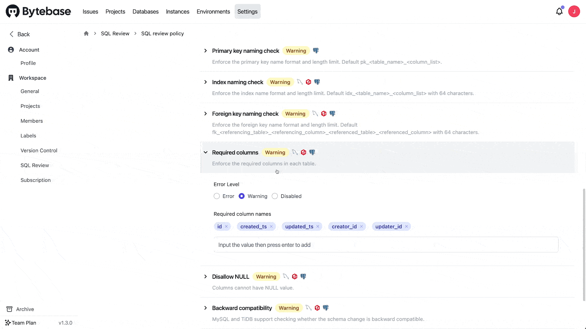 change-column-list